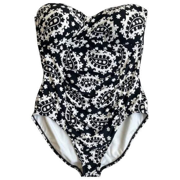 Anne Cole Other - Ann Cole Ruched One Piece · Paisley Swimsuit Size 16  Slimming Fit Tummy Control